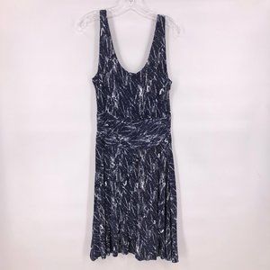 NWT 3 Dots navy white print knit dress